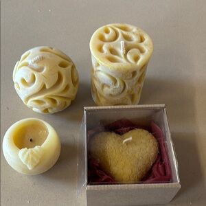 Set of Decorative bees wax candles  home made